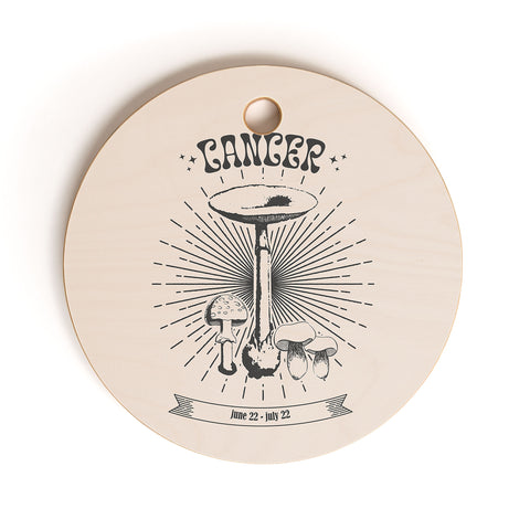 Emanuela Carratoni Mushrooms Zodiac Cancer Cutting Board Round