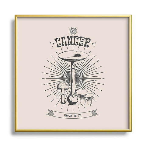 Emanuela Carratoni Mushrooms Zodiac Cancer Square Metal Framed Art Print