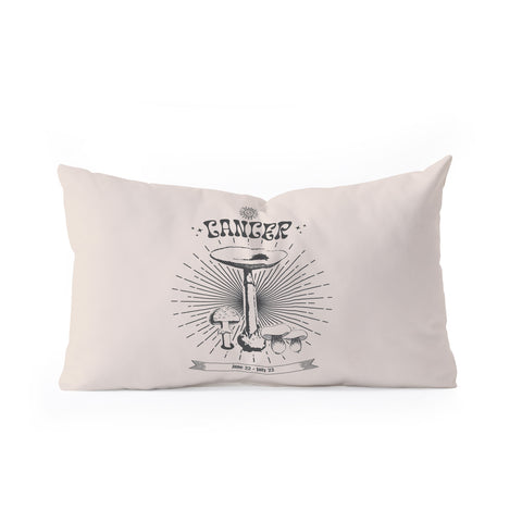 Emanuela Carratoni Mushrooms Zodiac Cancer Oblong Throw Pillow