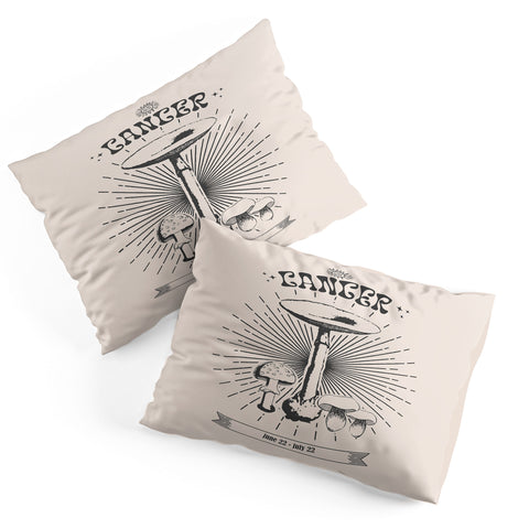 Emanuela Carratoni Mushrooms Zodiac Cancer Pillow Shams