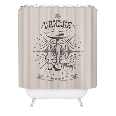 Emanuela Carratoni Mushrooms Zodiac Cancer Shower Curtain