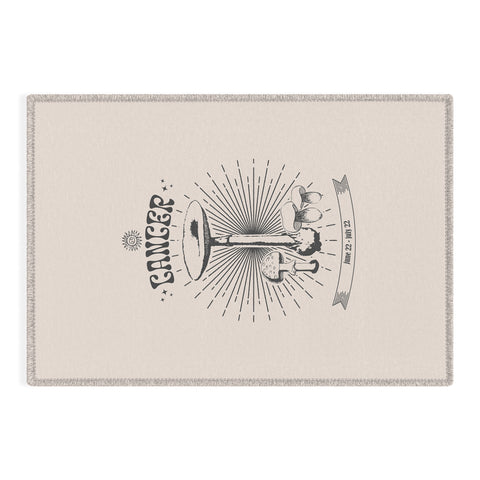 Emanuela Carratoni Mushrooms Zodiac Cancer Outdoor Rug