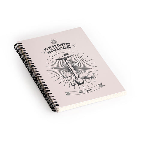 Emanuela Carratoni Mushrooms Zodiac Cancer Spiral Notebook