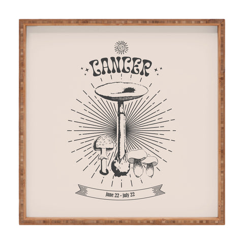 Emanuela Carratoni Mushrooms Zodiac Cancer Square Tray