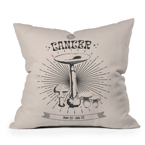 Emanuela Carratoni Mushrooms Zodiac Cancer Throw Pillow
