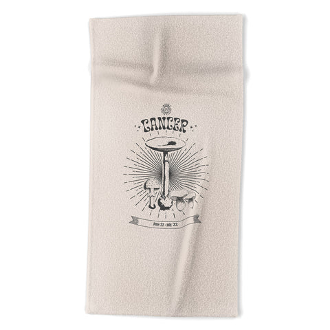 Emanuela Carratoni Mushrooms Zodiac Cancer Beach Towel