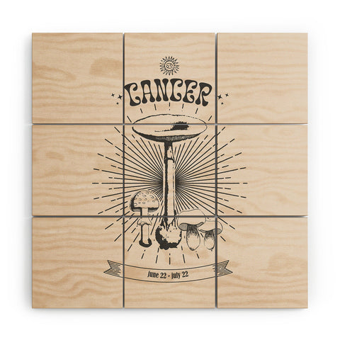 Emanuela Carratoni Mushrooms Zodiac Cancer Wood Wall Mural