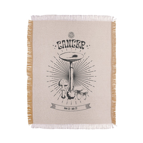 Emanuela Carratoni Mushrooms Zodiac Cancer Throw Blanket