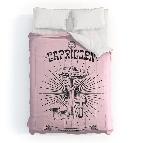 Emanuela Carratoni Mushrooms Zodiac Capricorn Comforter