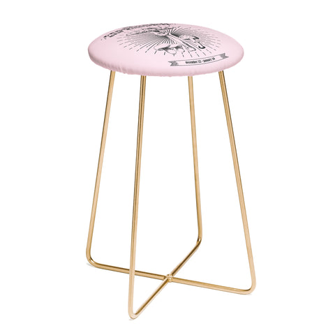 Emanuela Carratoni Mushrooms Zodiac Capricorn Counter Stool