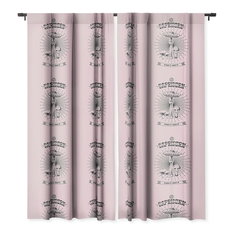 Emanuela Carratoni Mushrooms Zodiac Capricorn Blackout Window Curtain