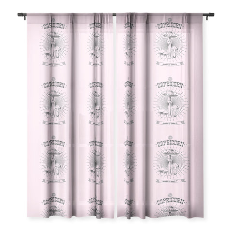 Emanuela Carratoni Mushrooms Zodiac Capricorn Sheer Window Curtain