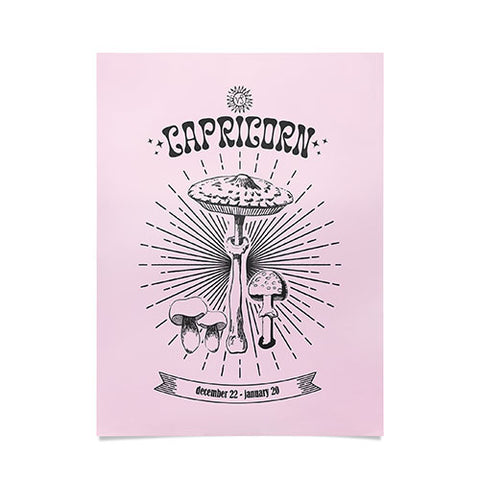 Emanuela Carratoni Mushrooms Zodiac Capricorn Poster