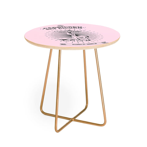 Emanuela Carratoni Mushrooms Zodiac Capricorn Round Side Table