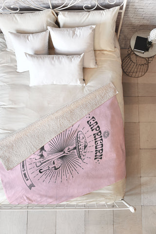 Emanuela Carratoni Mushrooms Zodiac Capricorn Fleece Throw Blanket