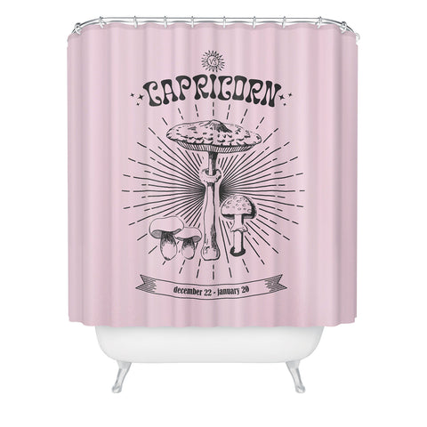 Emanuela Carratoni Mushrooms Zodiac Capricorn Shower Curtain