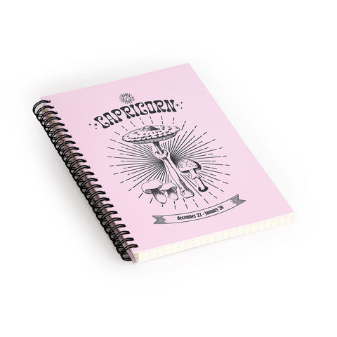 Emanuela Carratoni Mushrooms Zodiac Capricorn Spiral Notebook