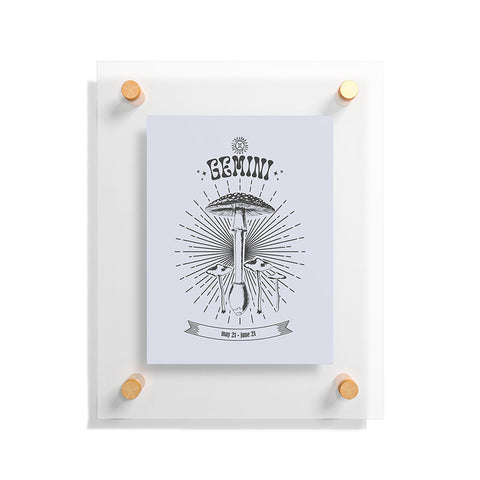 Emanuela Carratoni Mushrooms Zodiac Gemini Floating Acrylic Print