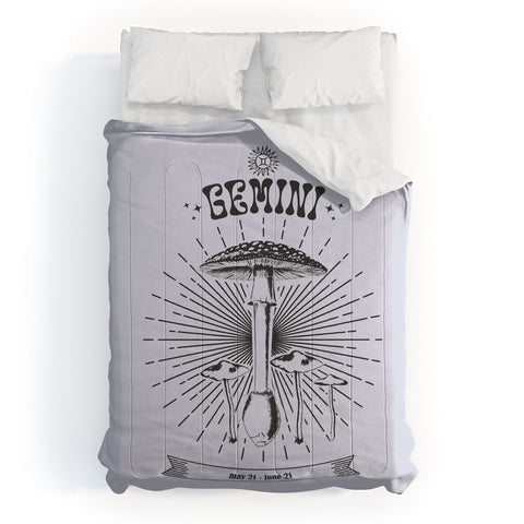 Emanuela Carratoni Mushrooms Zodiac Gemini Comforter