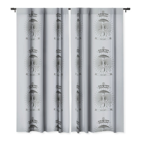 Emanuela Carratoni Mushrooms Zodiac Gemini Blackout Window Curtain