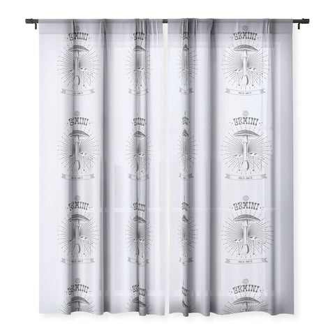 Emanuela Carratoni Mushrooms Zodiac Gemini Sheer Window Curtain