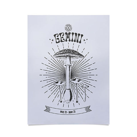 Emanuela Carratoni Mushrooms Zodiac Gemini Poster