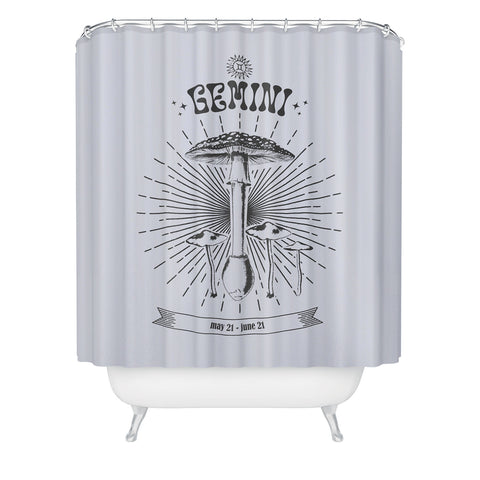 Emanuela Carratoni Mushrooms Zodiac Gemini Shower Curtain
