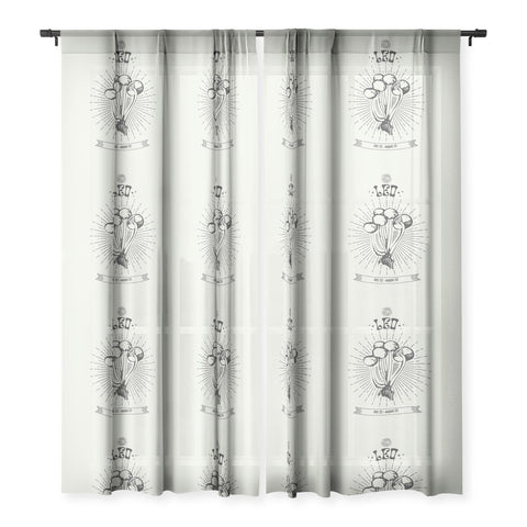 Emanuela Carratoni Mushrooms Zodiac Leo Sheer Window Curtain