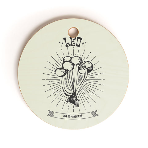Emanuela Carratoni Mushrooms Zodiac Leo Cutting Board Round