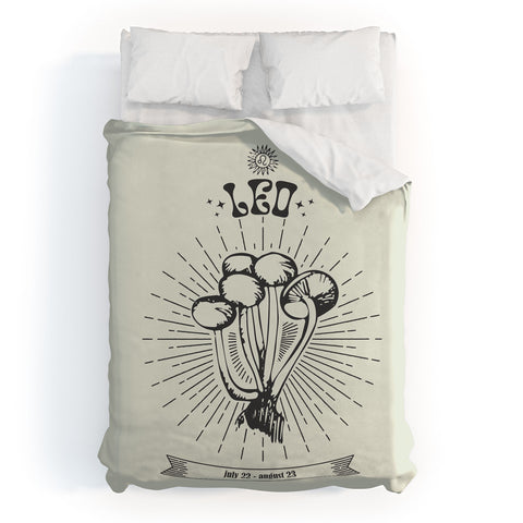 Emanuela Carratoni Mushrooms Zodiac Leo Duvet Cover