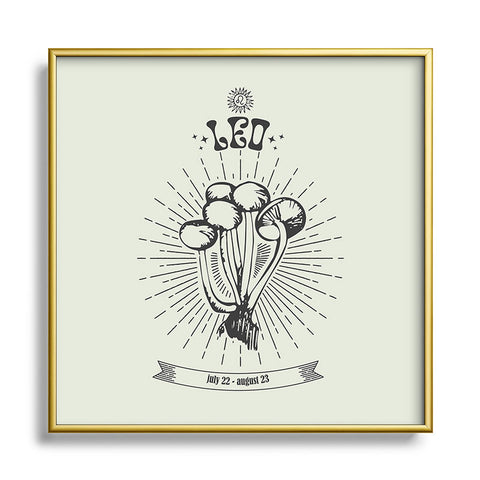 Emanuela Carratoni Mushrooms Zodiac Leo Square Metal Framed Art Print