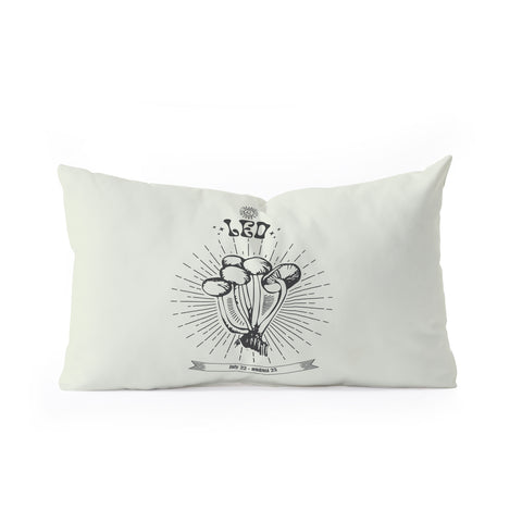 Emanuela Carratoni Mushrooms Zodiac Leo Oblong Throw Pillow