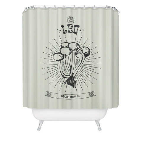 Emanuela Carratoni Mushrooms Zodiac Leo Shower Curtain