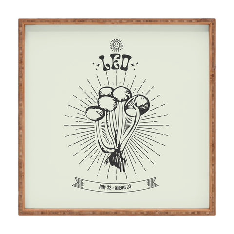Emanuela Carratoni Mushrooms Zodiac Leo Square Tray