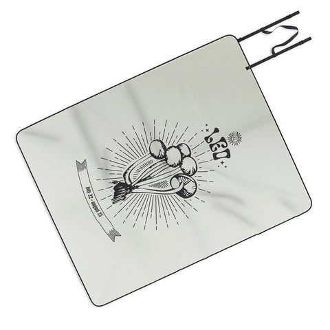 Emanuela Carratoni Mushrooms Zodiac Leo Picnic Blanket