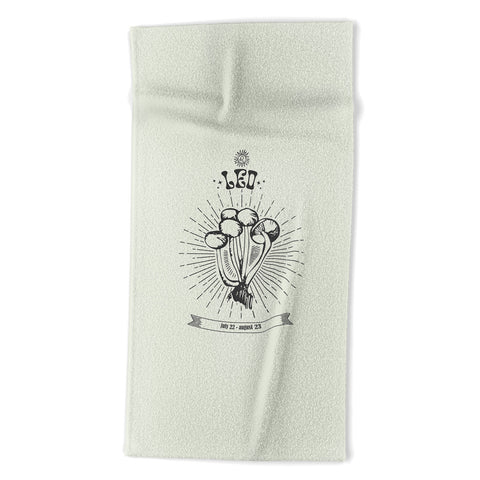 Emanuela Carratoni Mushrooms Zodiac Leo Beach Towel