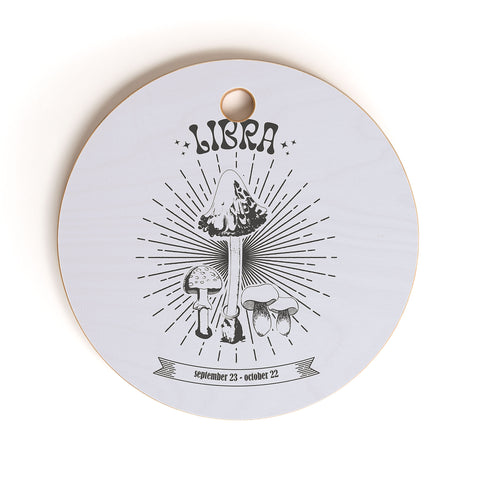 Emanuela Carratoni Mushrooms Zodiac Libra Cutting Board Round