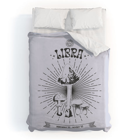 Emanuela Carratoni Mushrooms Zodiac Libra Duvet Cover