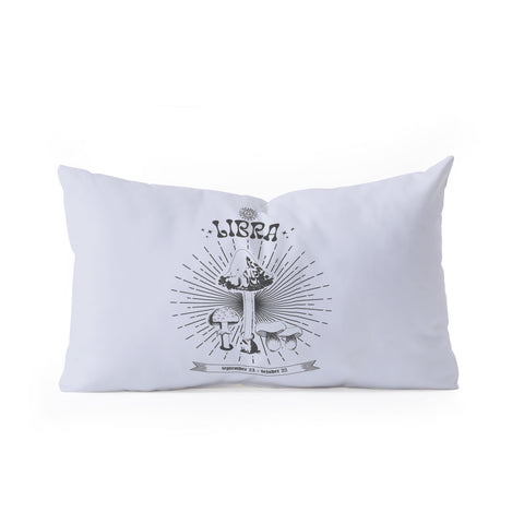 Emanuela Carratoni Mushrooms Zodiac Libra Oblong Throw Pillow