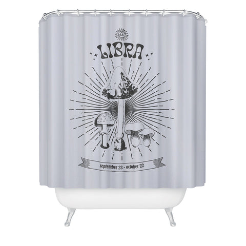 Emanuela Carratoni Mushrooms Zodiac Libra Shower Curtain