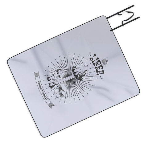 Emanuela Carratoni Mushrooms Zodiac Libra Picnic Blanket