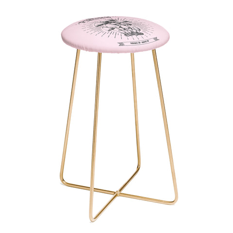 Emanuela Carratoni Mushrooms Zodiac Pisces Counter Stool