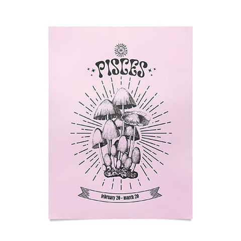 Emanuela Carratoni Mushrooms Zodiac Pisces Poster