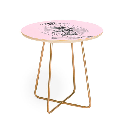 Emanuela Carratoni Mushrooms Zodiac Pisces Round Side Table