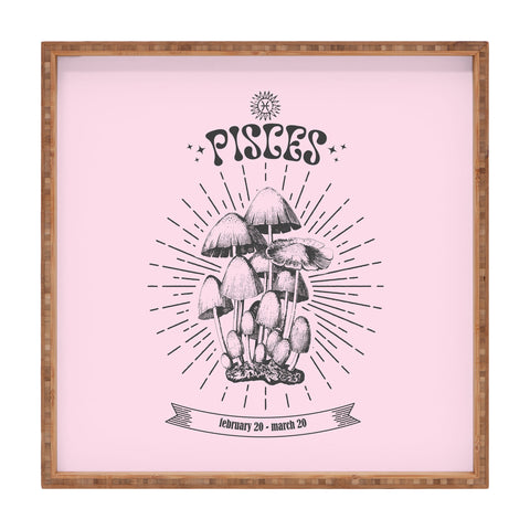 Emanuela Carratoni Mushrooms Zodiac Pisces Square Tray