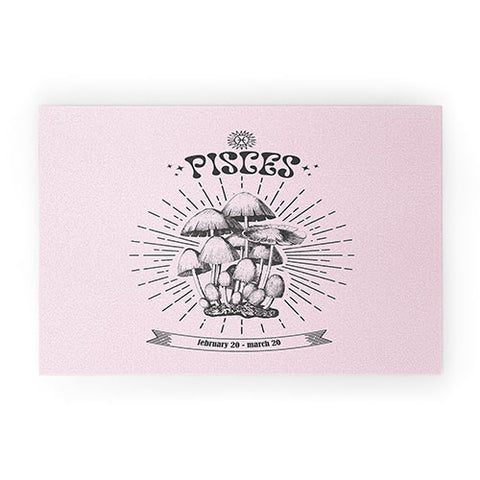Emanuela Carratoni Mushrooms Zodiac Pisces Welcome Mat