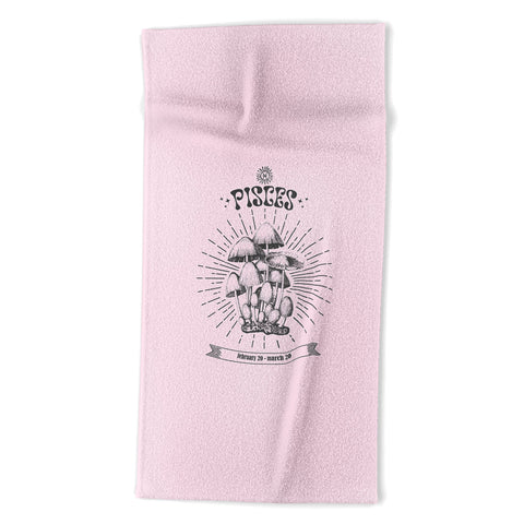 Emanuela Carratoni Mushrooms Zodiac Pisces Beach Towel