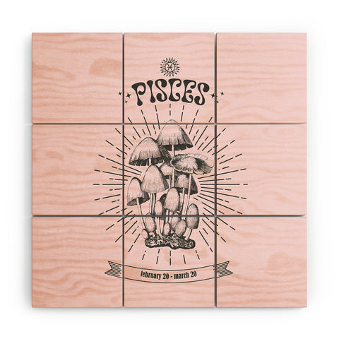 Emanuela Carratoni Mushrooms Zodiac Pisces Wood Wall Mural