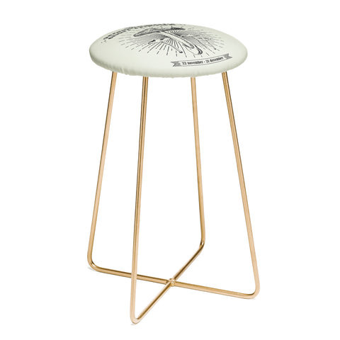 Emanuela Carratoni Mushrooms Zodiac Sagittarius Counter Stool