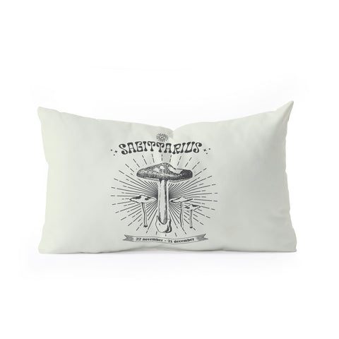 Emanuela Carratoni Mushrooms Zodiac Sagittarius Oblong Throw Pillow